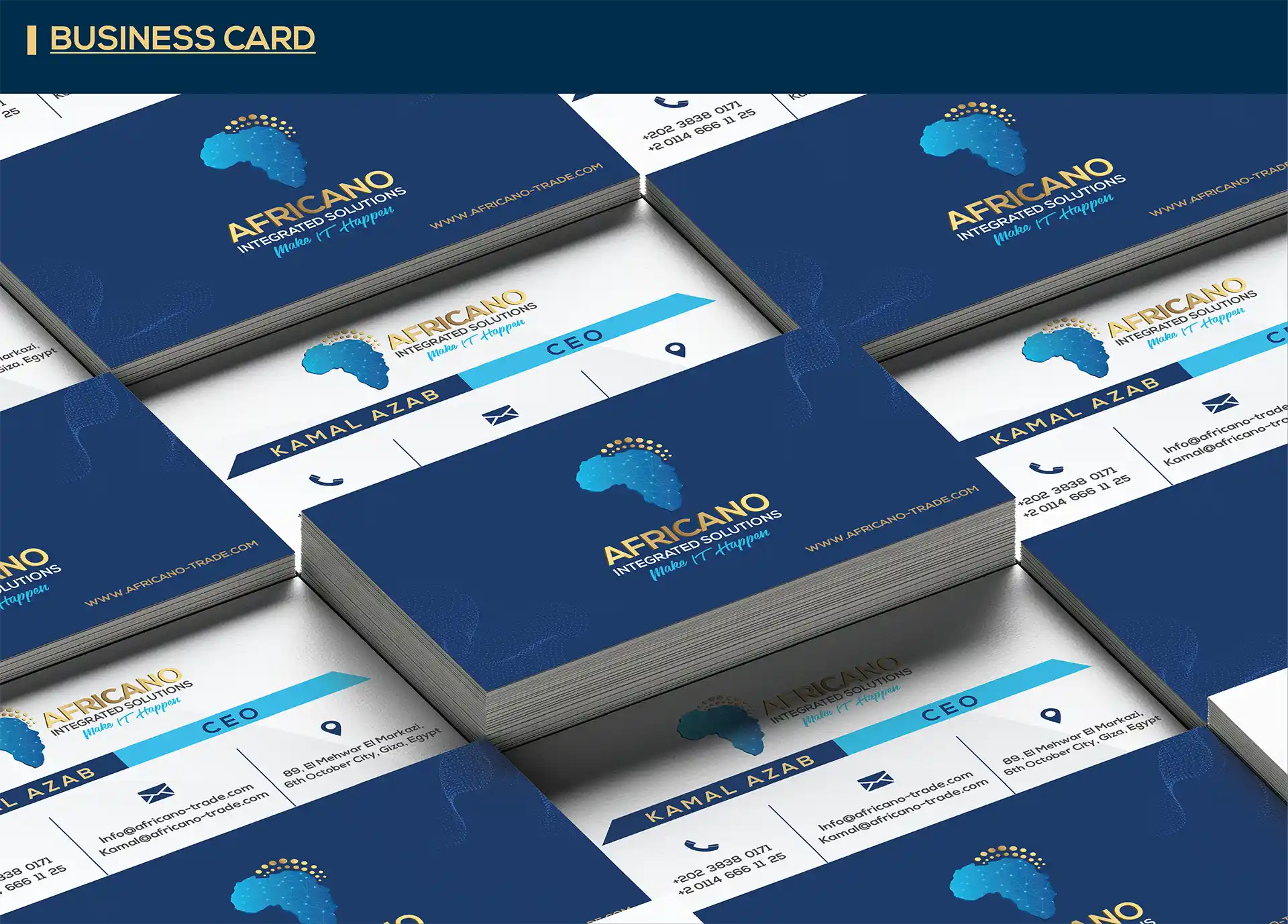 تصميم هوية بصرية لشركة أفريكانو تصميم هوية بصرية، تصميم جرافيك، تصميم علامة تجارية