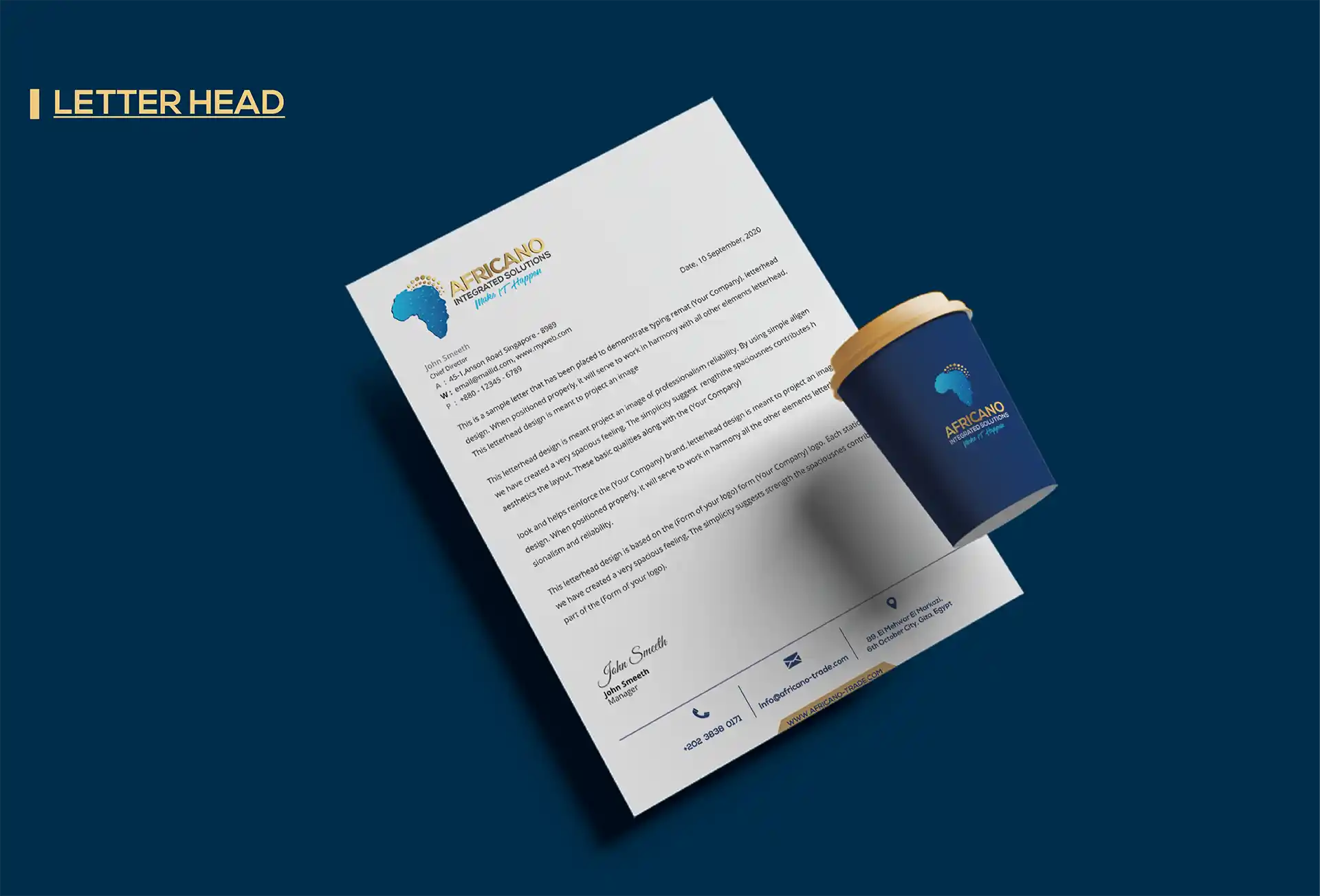 تصميم هوية بصرية لشركة أفريكانو تصميم هوية بصرية، تصميم جرافيك، تصميم علامة تجارية