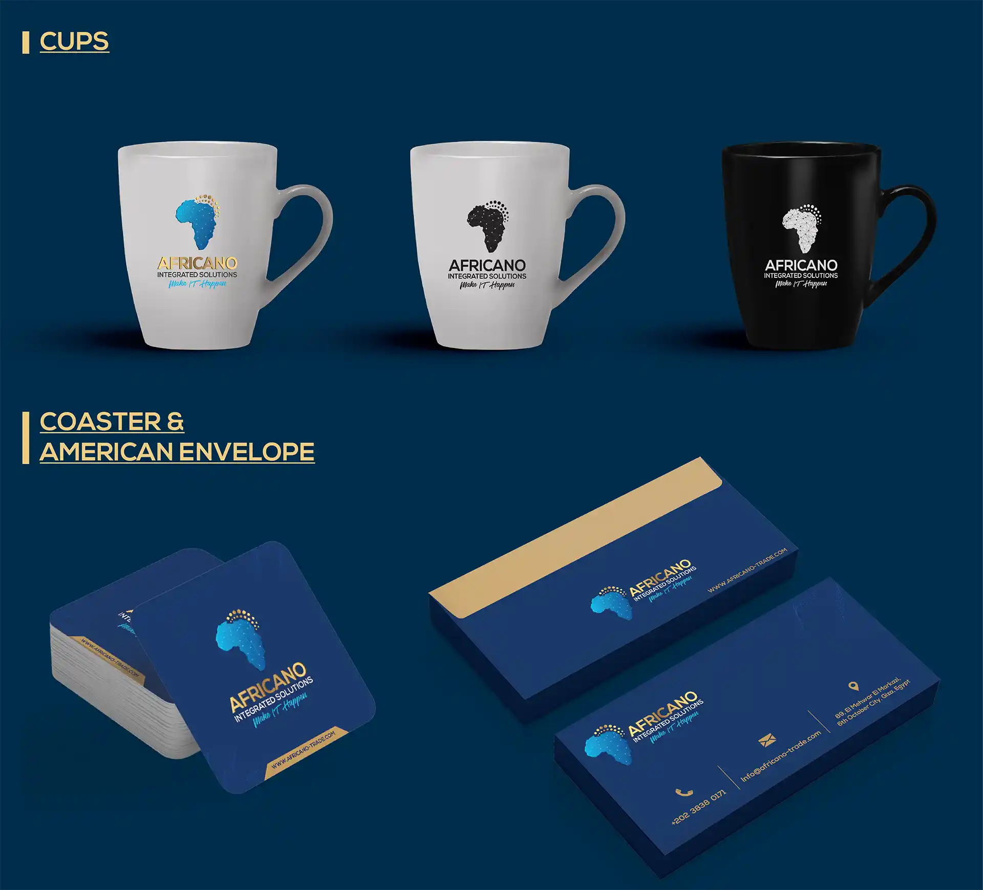 تصميم هوية بصرية لشركة أفريكانو تصميم هوية بصرية، تصميم جرافيك، تصميم علامة تجارية