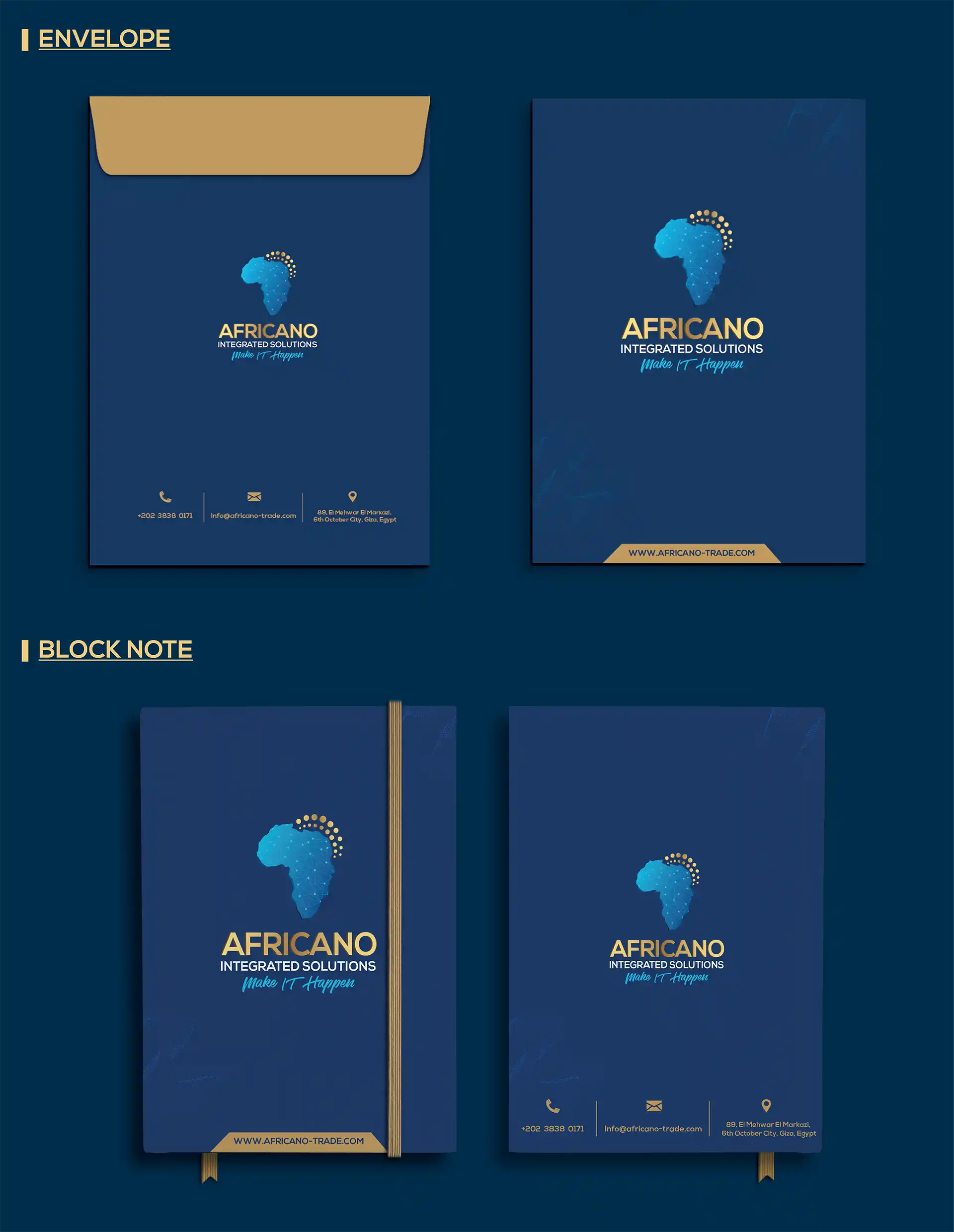 تصميم هوية بصرية لشركة أفريكانو تصميم هوية بصرية، تصميم جرافيك، تصميم علامة تجارية