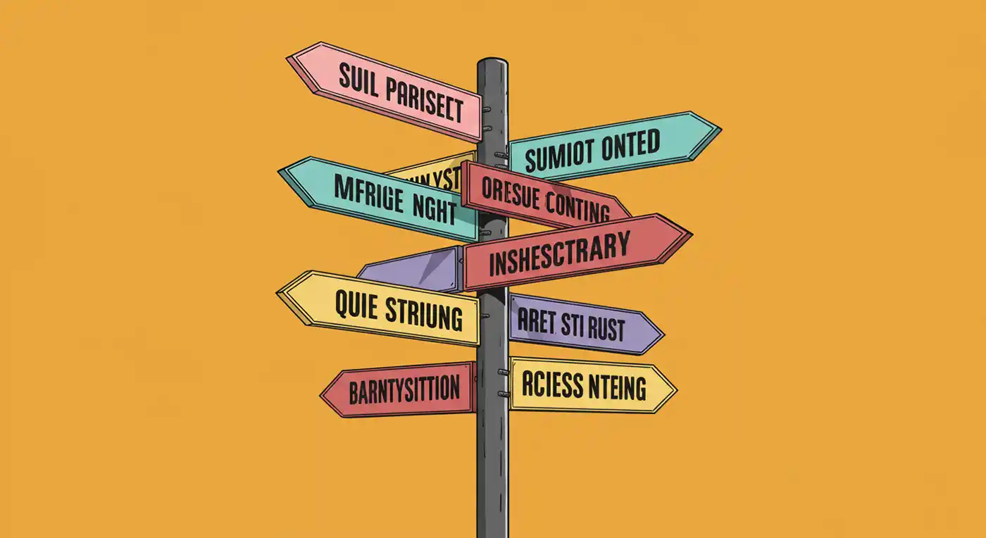 أسهم متضاربة ومتشابكة ترمز إلى فوضى الهوية البصرية غير المتسقة.