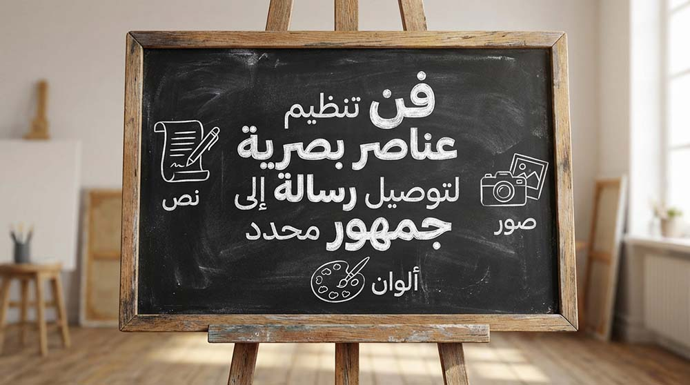 لوحة تعرض التعريف البسيط والمهني لتصميم الجرافيك