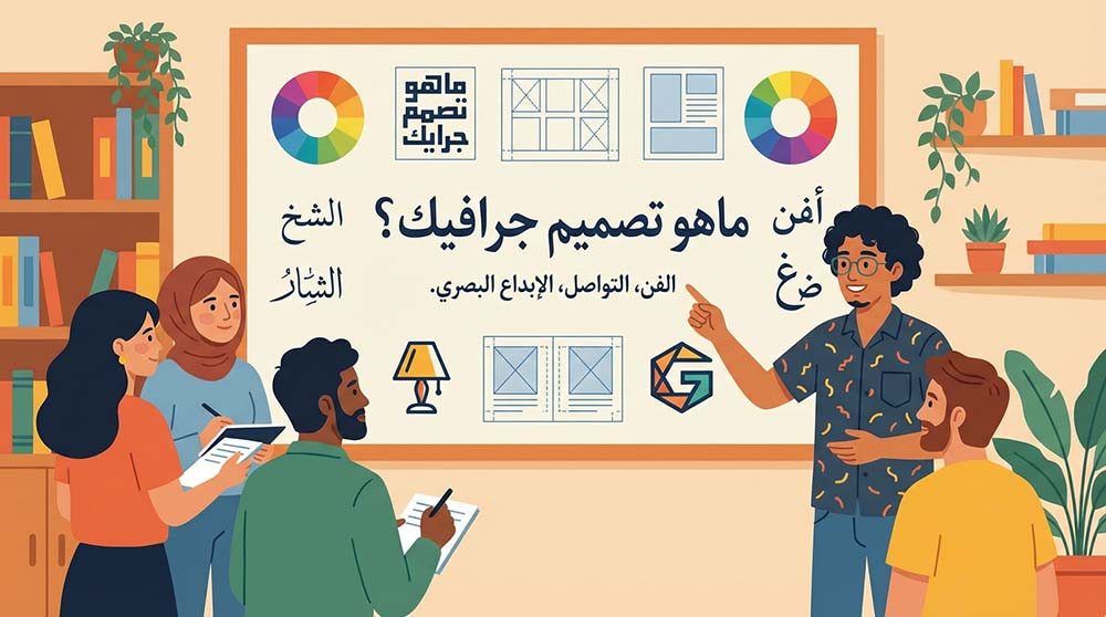 مصمم سوري يشرح ماهية تصميم الجرافيك لمجموعة من الأشخاص