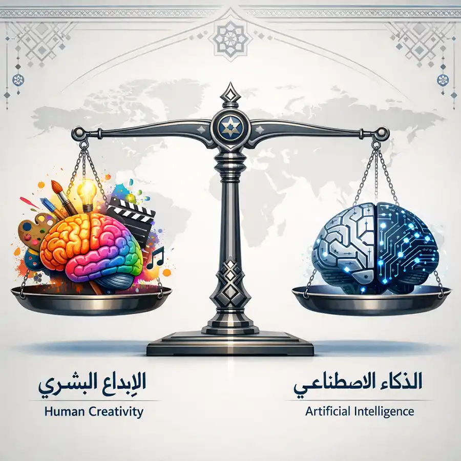 التوازن بين الإبداع البشري والصناعي