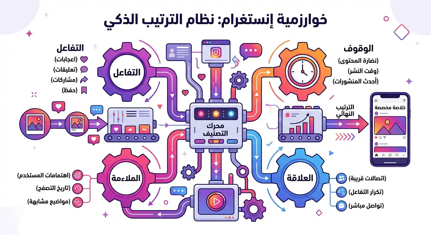 خوارزميات إنستغرام 2026 - دليل شامل لفهم تحديثات الخوارزمية الجديدة وزيادة الوصول والتفاعل