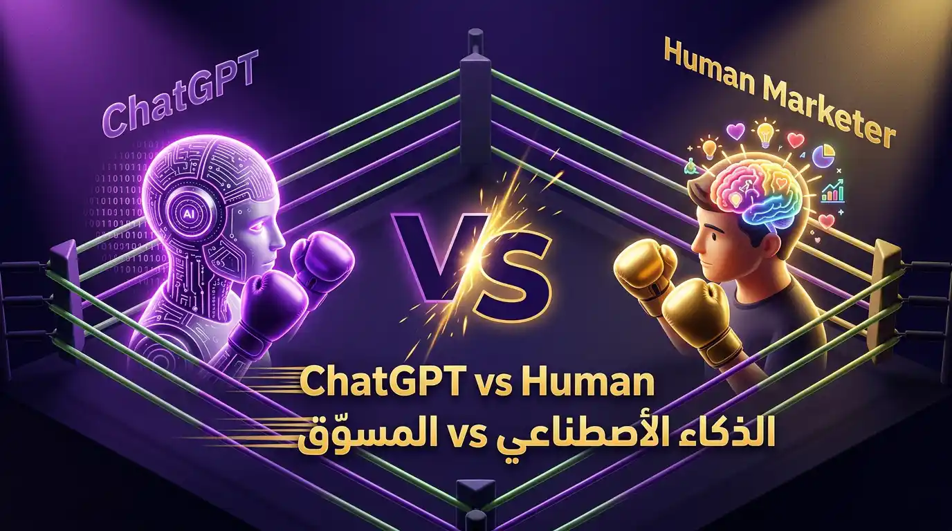 مقارنة صريحة بين ChatGPT والمسوّق البشري بـ 2026 – مين بيربح بالتسويق الرقمي ومين بيخسر
