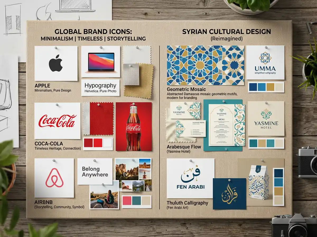 أمثلة ملهمة على هويات بصرية ناجحة عالمياً ومحلياً مع دروس مستفادة للبراندات السورية