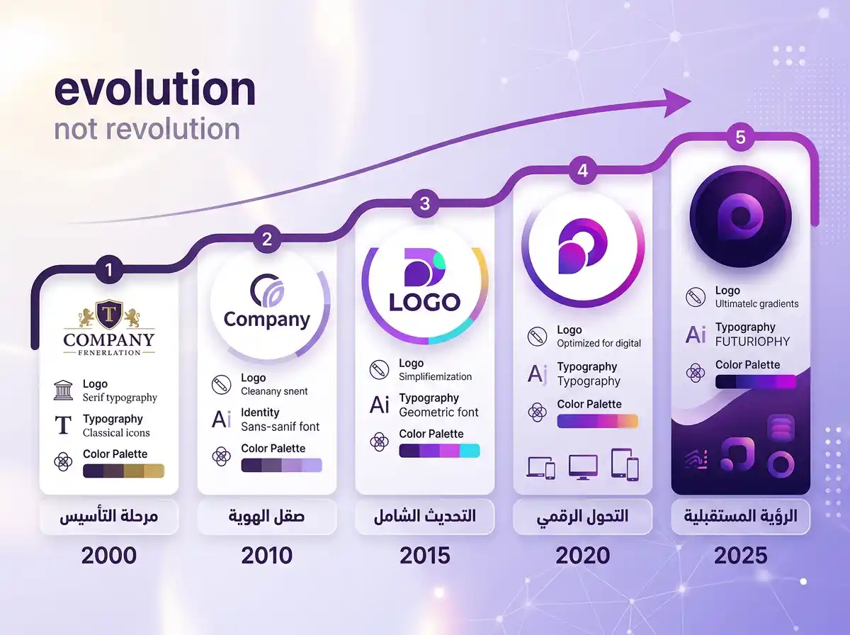 دليل المحافظة على الهوية البصرية وتطويرها مع الوقت مع نصائح عملية للبراندات السورية