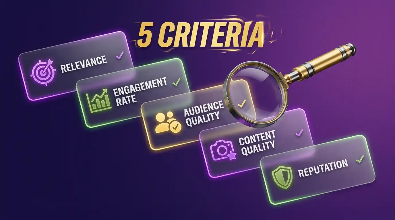 معايير اختيار المؤثر المناسب لمشروعك بسوريا تشمل التوافق والتفاعل وجودة المتابعين والمحتوى والسمعة