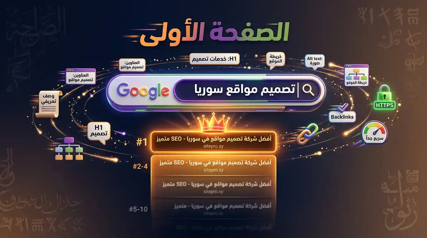 أساسيات تحسين محركات البحث SEO للمواقع الإلكترونية بسوريا مع قائمة مرجعية لأهم العناصر