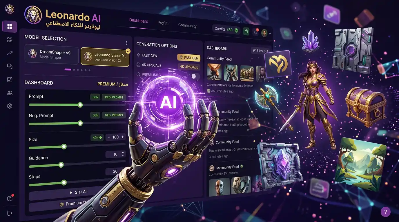 واجهة Leonardo AI لتوليد الصور