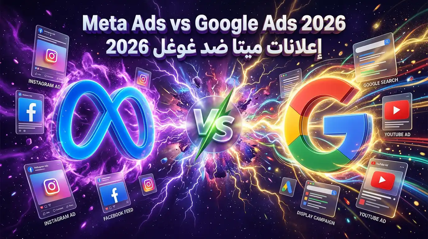 مقارنة بين إعلانات ميتا وإعلانات غوغل 2026