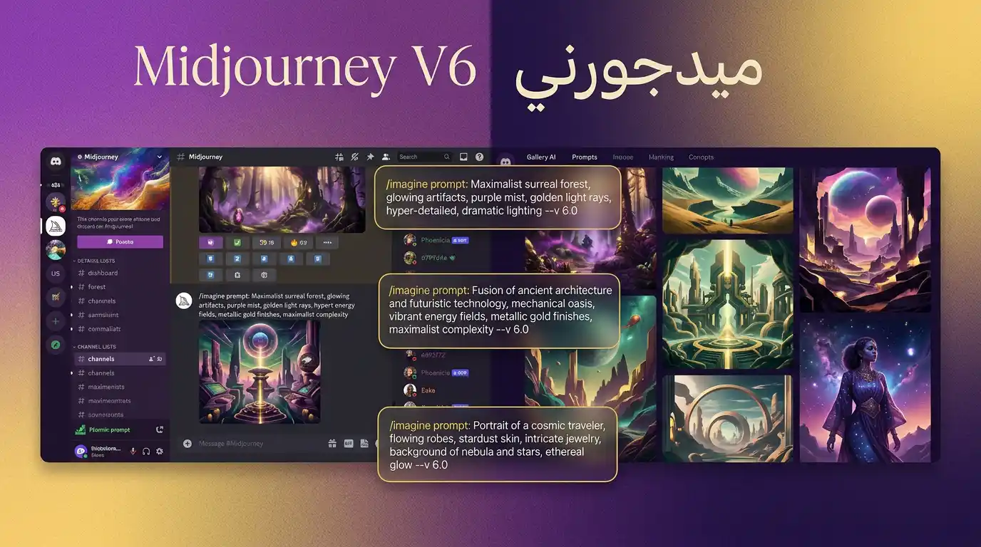 واجهة Midjourney لتوليد الصور بالذكاء الاصطناعي