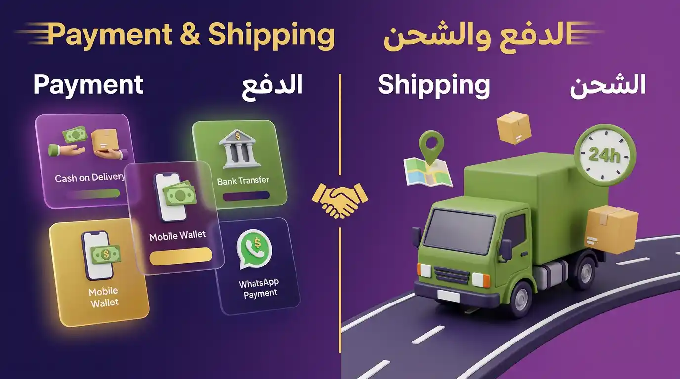 خيارات الشحن والتوصيل وطرق الدفع المتاحة للمتاجر الإلكترونية بسوريا بـ 2025