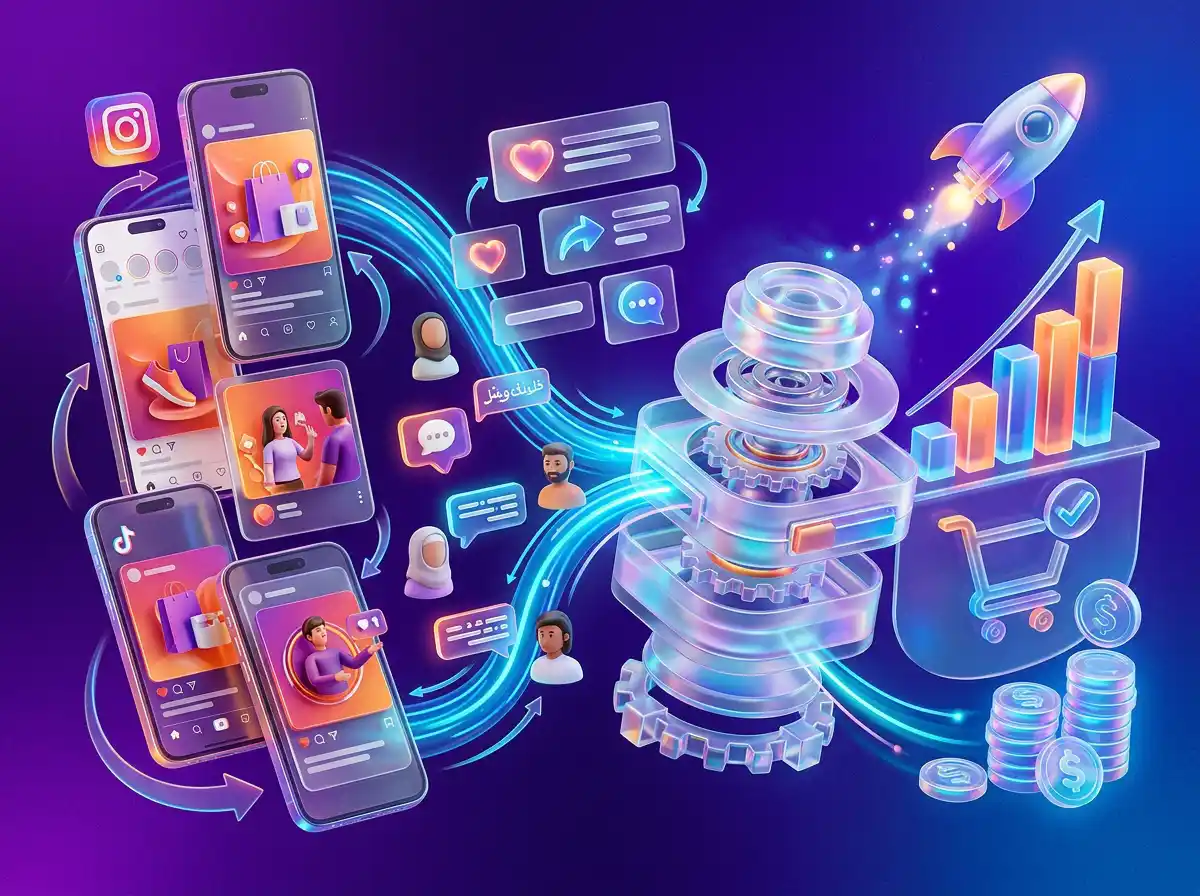 محتوى سوشال ميديا احترافي يركز على التفاعل الحقيقي والتحويل إلى عملاء في السوق السوري