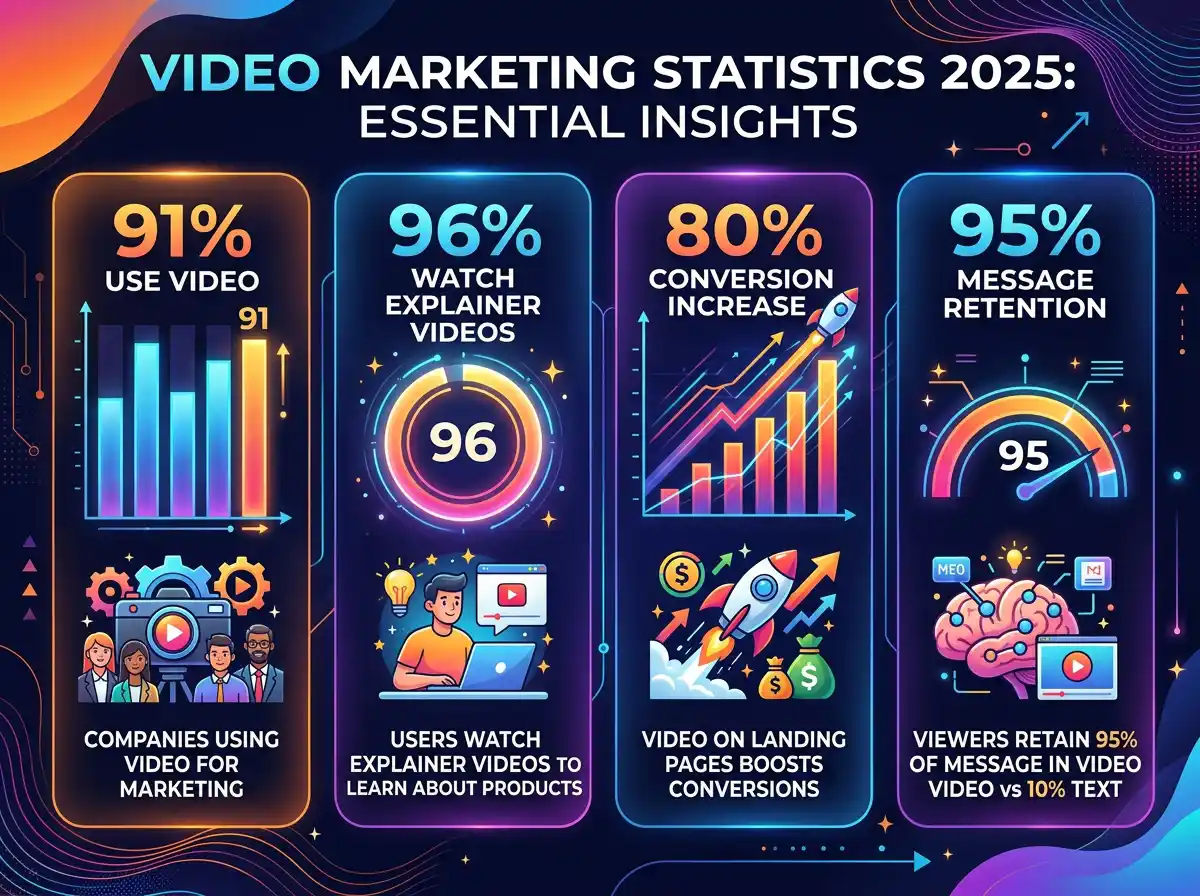 إحصائيات وأرقام تثبت أهمية الموشن غرافيك والفيديو التسويقي للأعمال بـ 2025