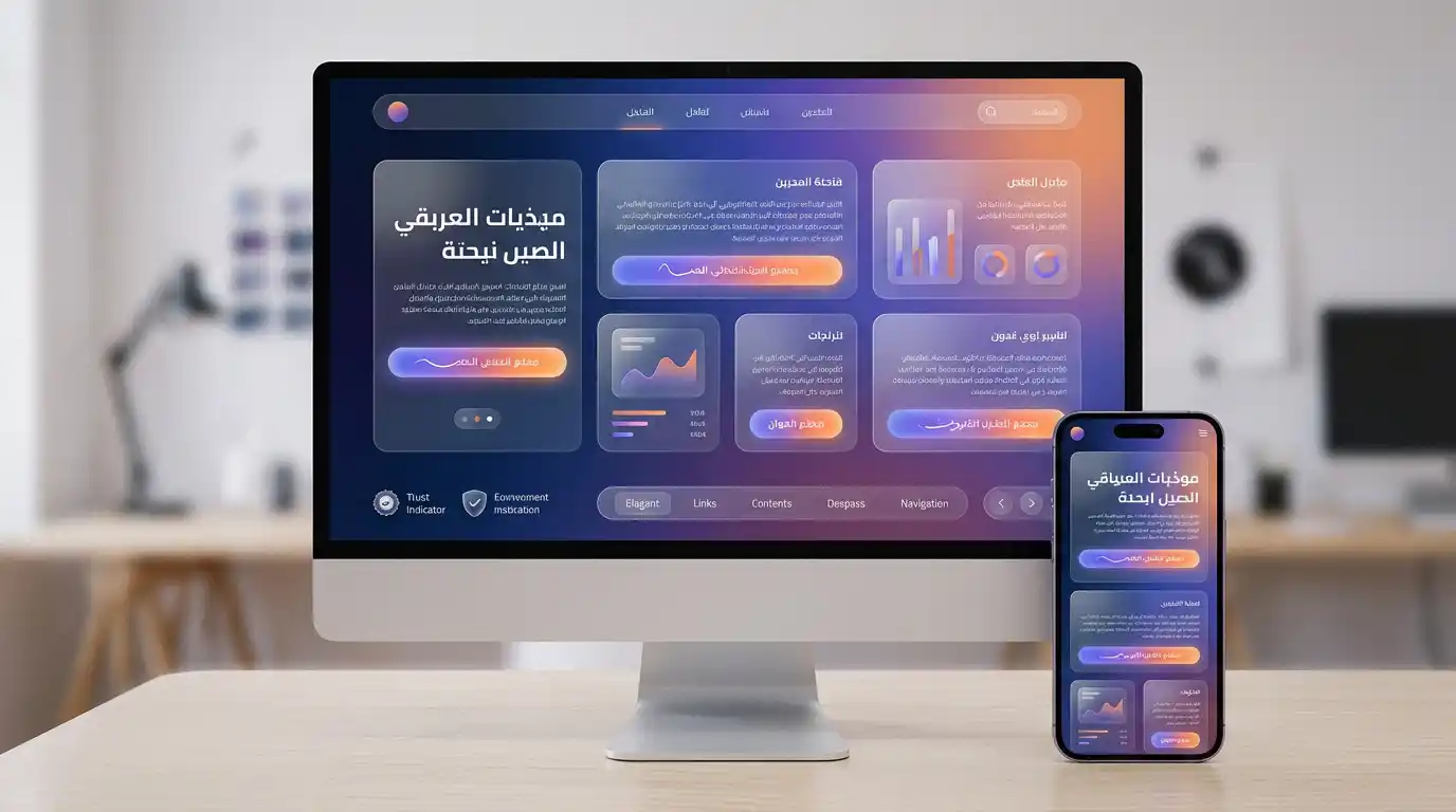 واجهة موقع احترافية تعرض هيكلًا واضحًا للمحتوى وزر تواصل بارز وتجربة استخدام منظمة