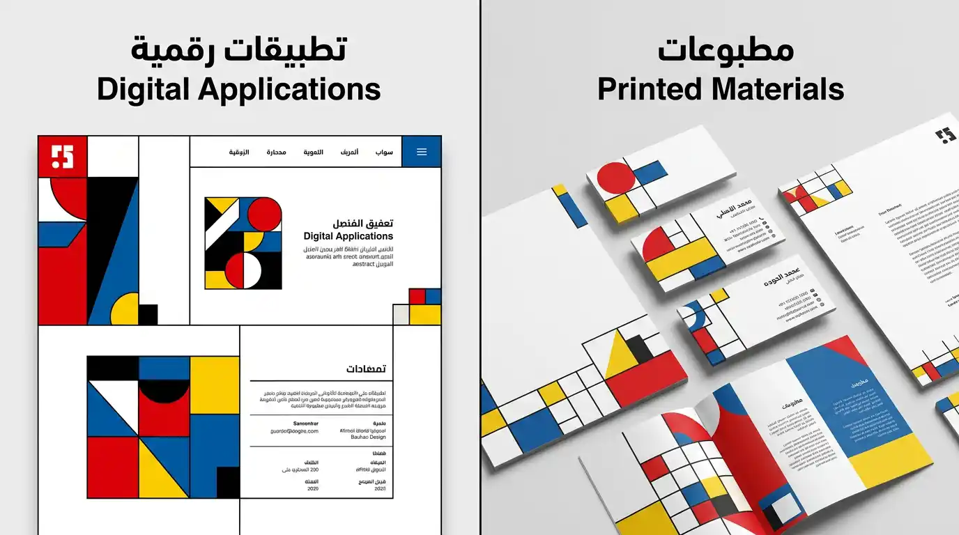 تطبيقات الباوهاوس في التصميم المعاصر - مواقع وهويات وطباعة