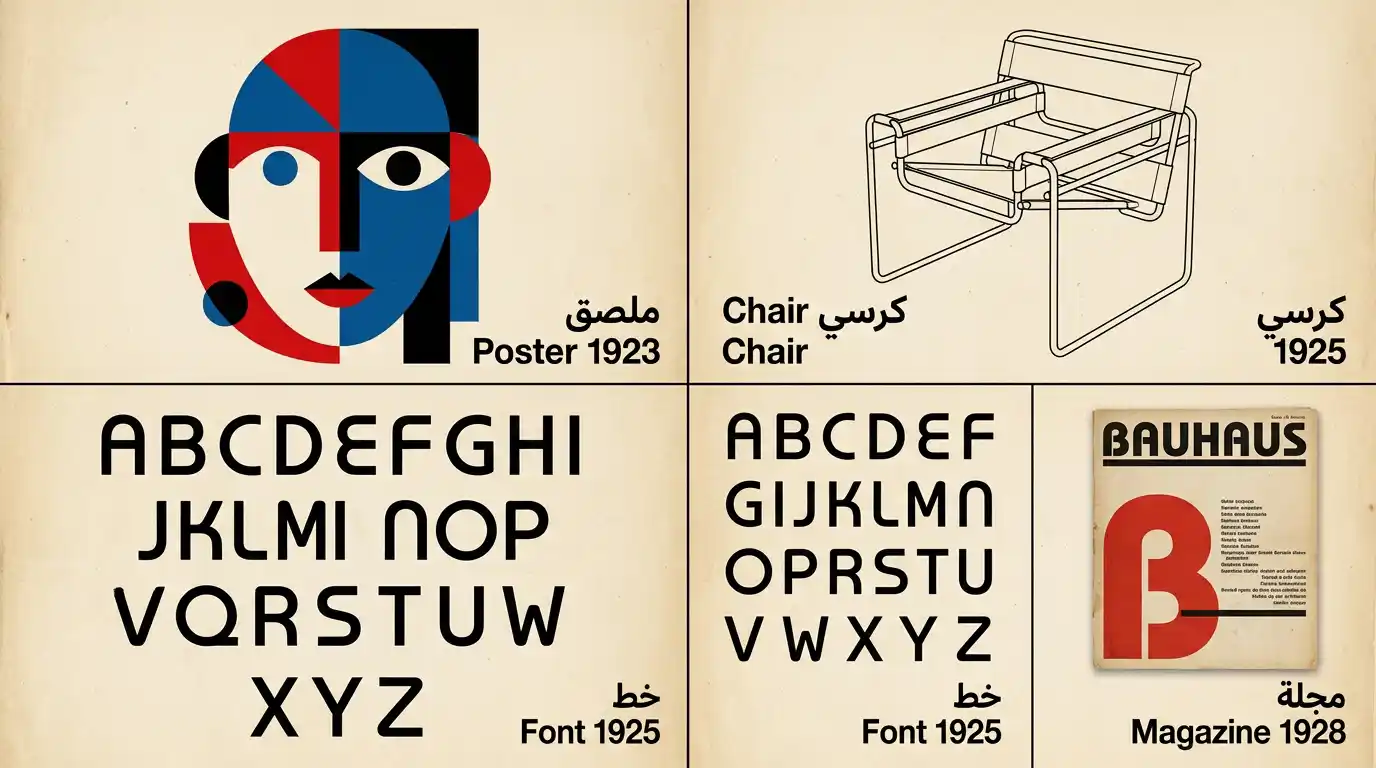 أمثلة أيقونية من تصاميم الباوهاوس التاريخية - ملصقات وأثاث وتايبوغرافي
