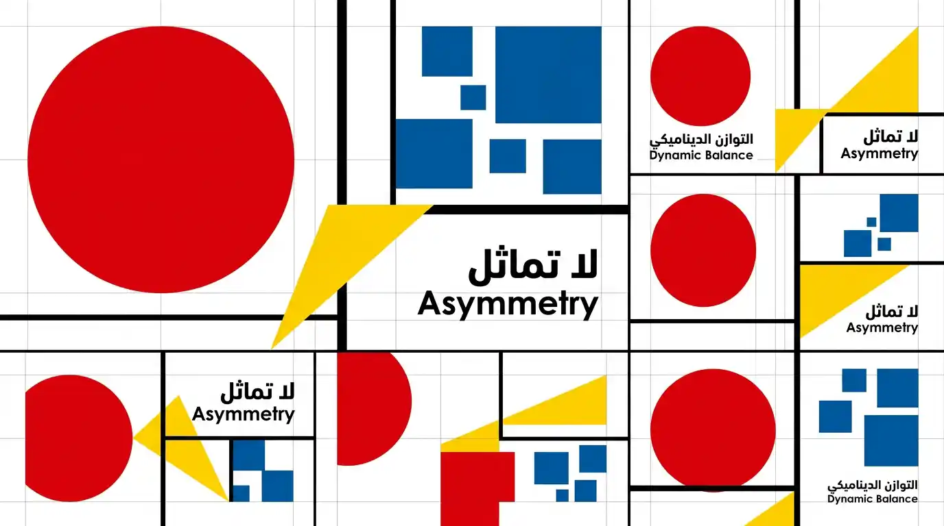 أمثلة على التوازن الغير متماثل في تصاميم الباوهاوس