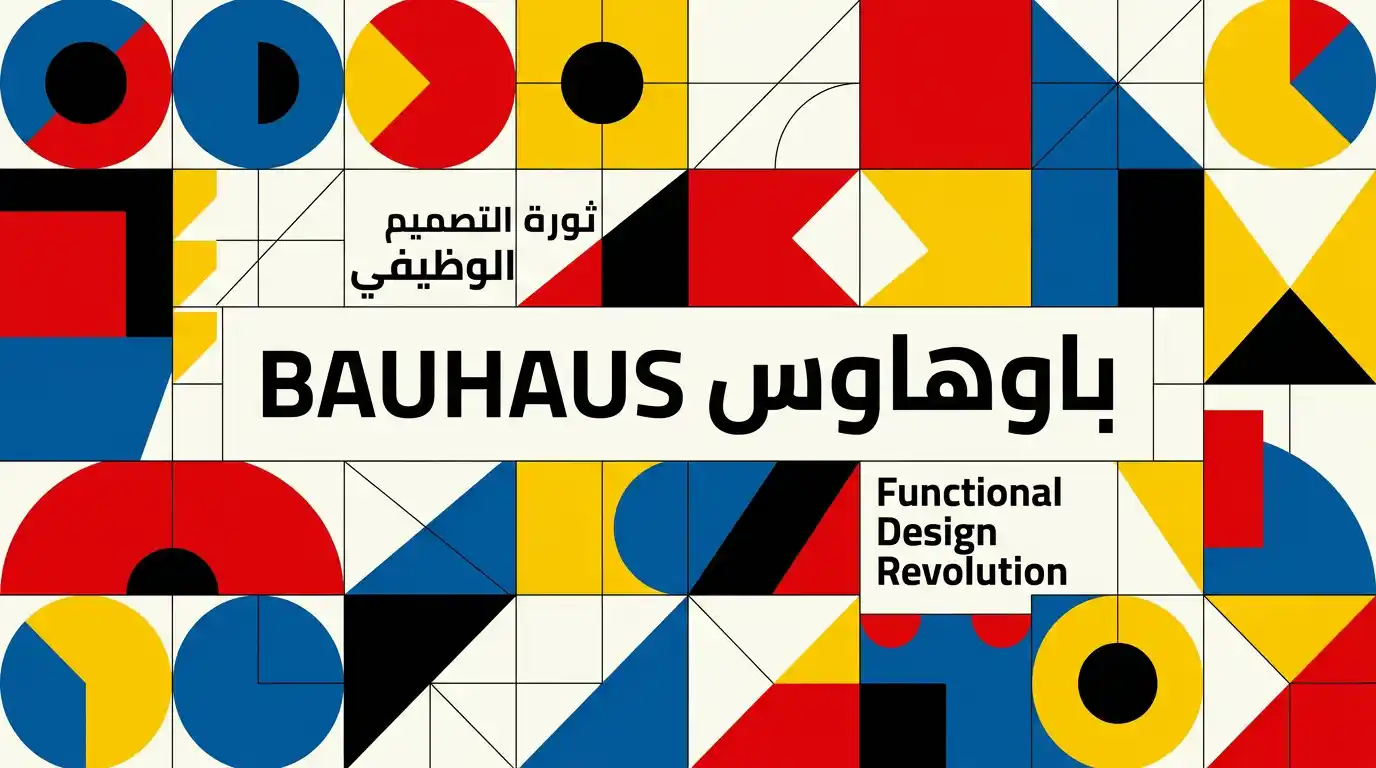 تصميم باوهاوس معاصر يجمع بين الأشكال الهندسية والألوان الأساسية
