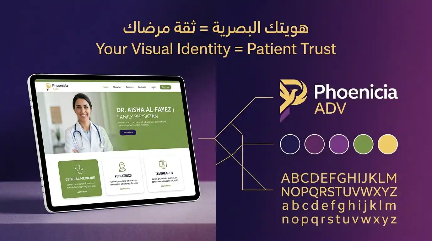 هوية بصرية لموقع عيادة طبية احترافية تعزز ثقة المرضى 2026