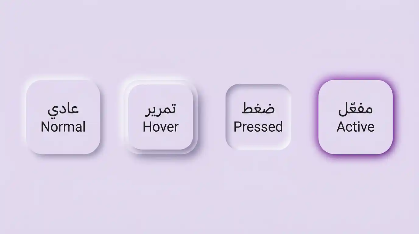 الحالات المختلفة لأزرار النيومورفيزم