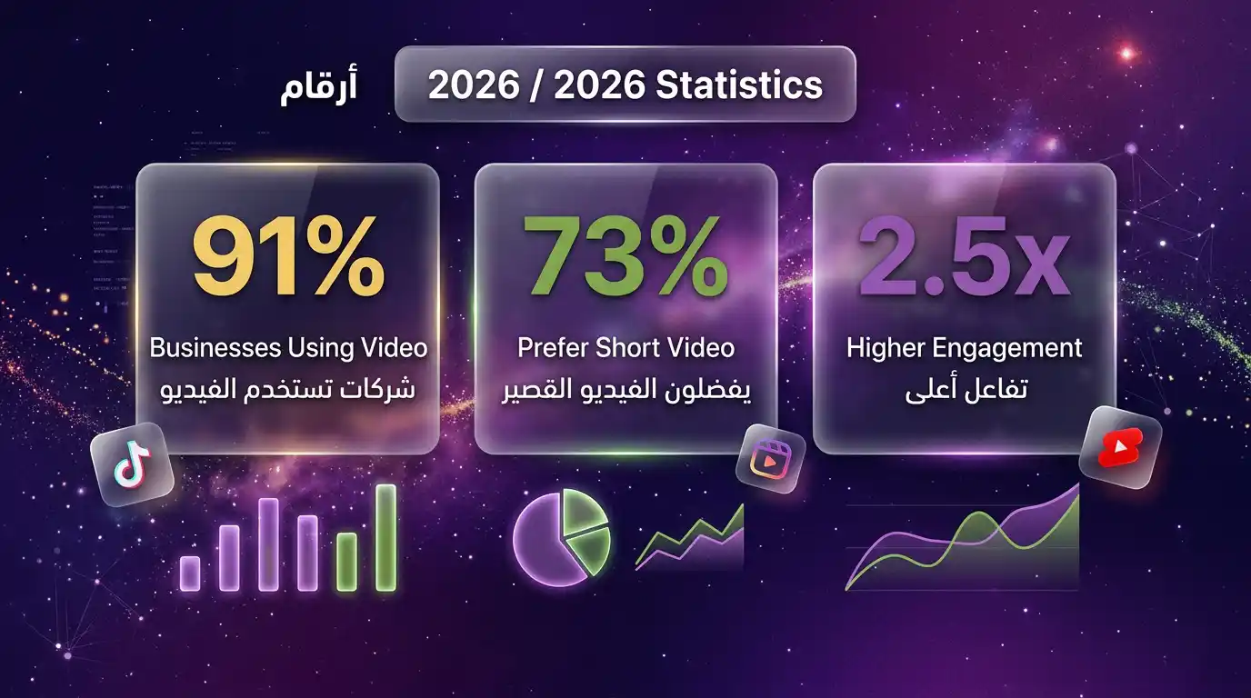 إحصائيات الفيديو القصير في 2026 - أرقام تثبت هيمنة Short-Form Video