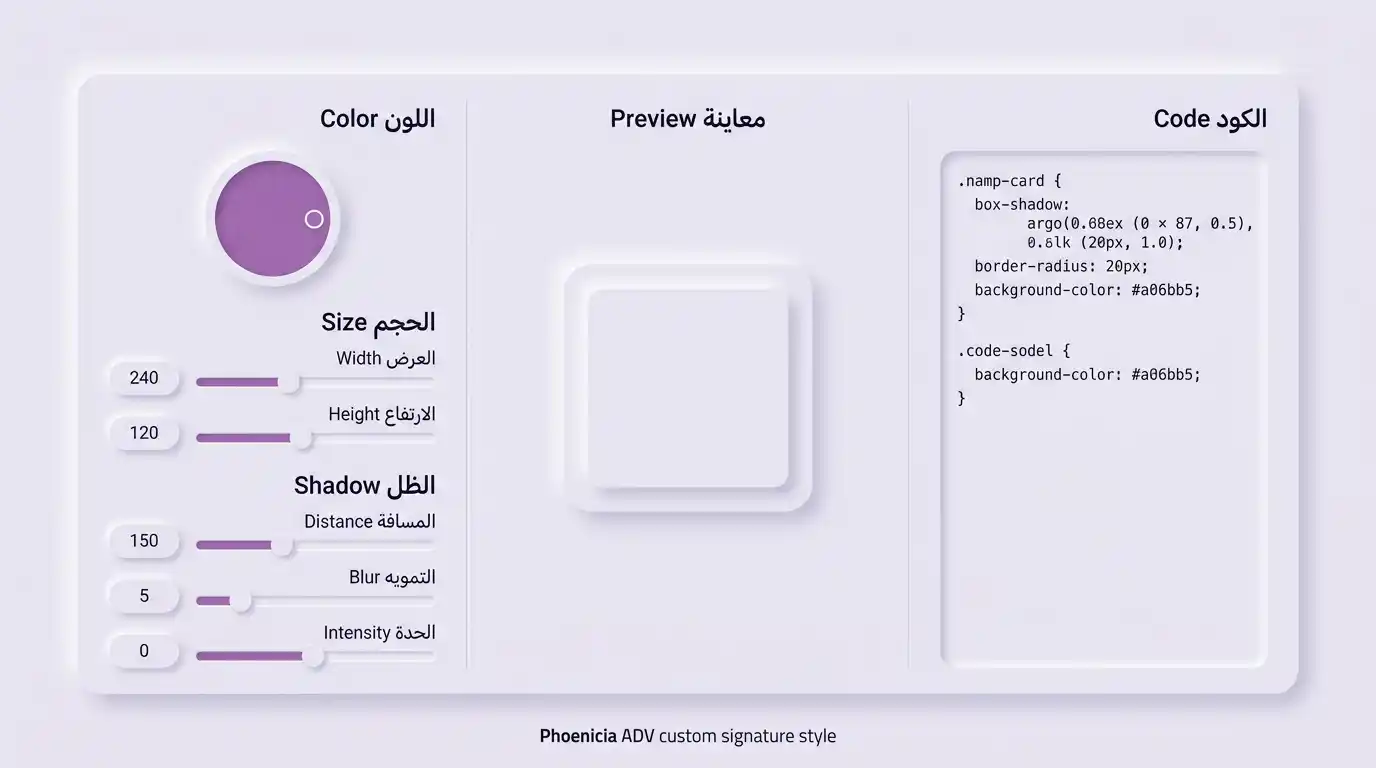 واجهة أداة Neumorphism.io لتوليد تصاميم نيومورفيزم