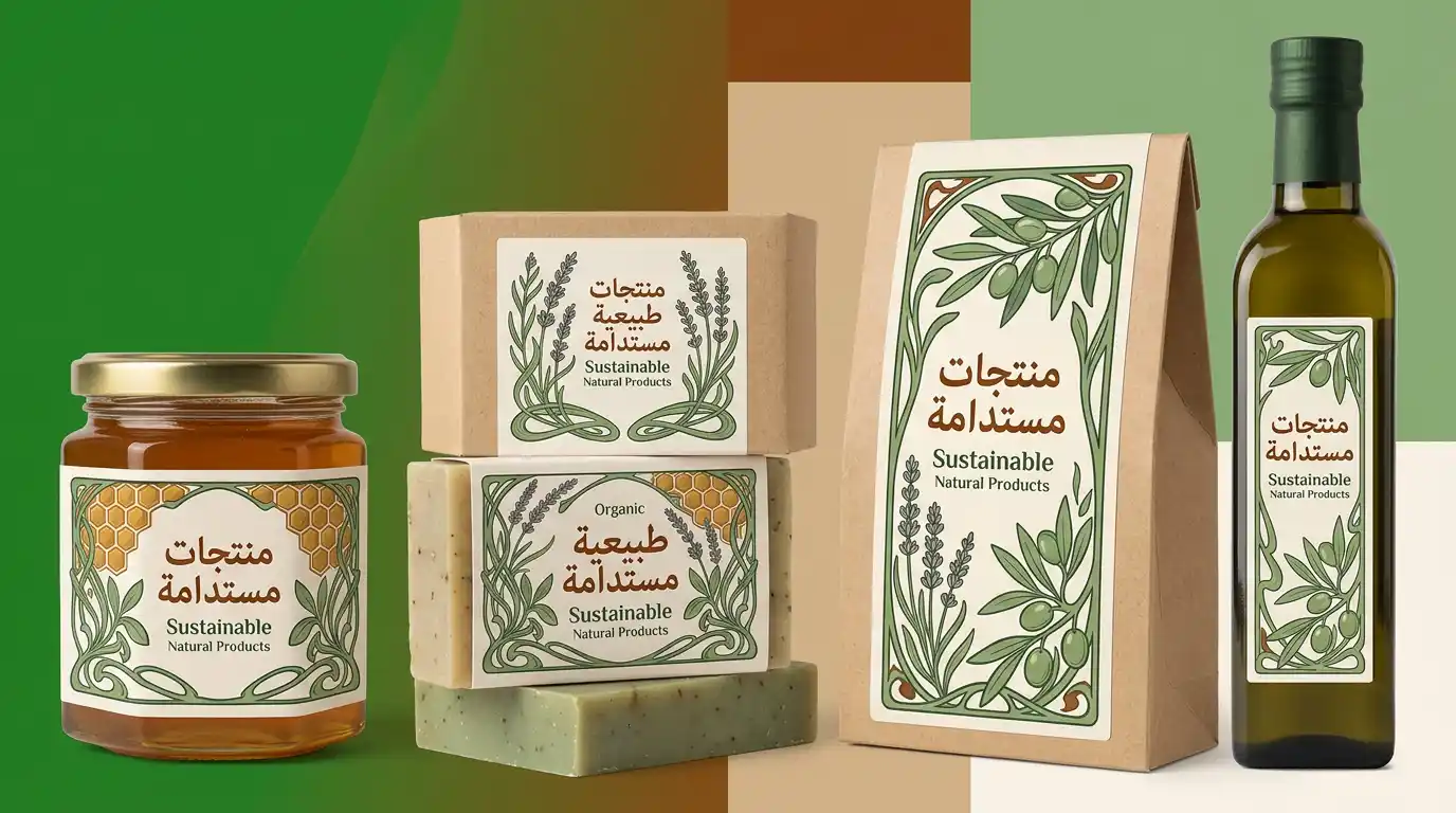 منتجات مستدامة صديقة للبيئة بتصميم هوية بصرية مستوحى من آرت نوفو