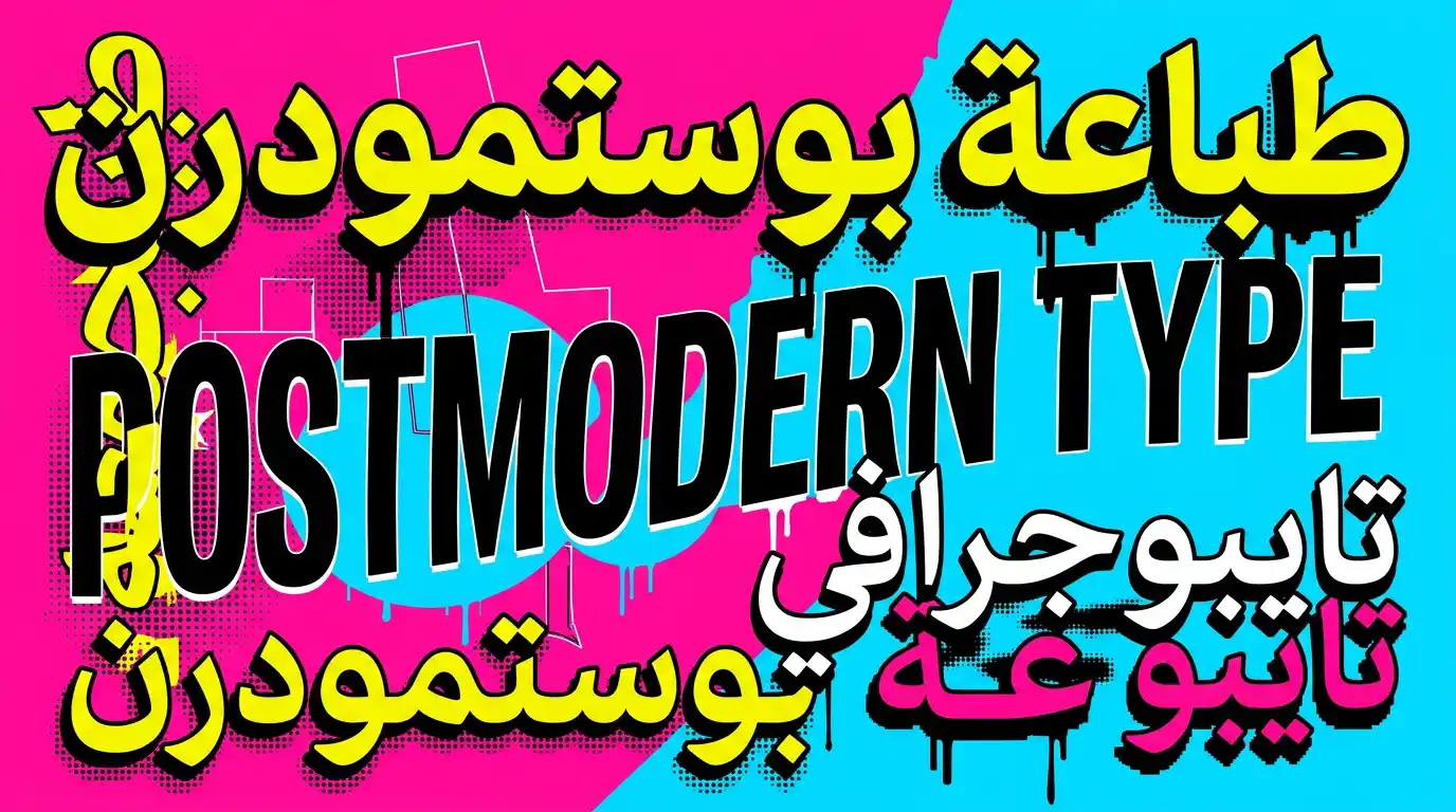 أمثلة طباعة بوستمودرن بخطوط متعددة ومتضاربة