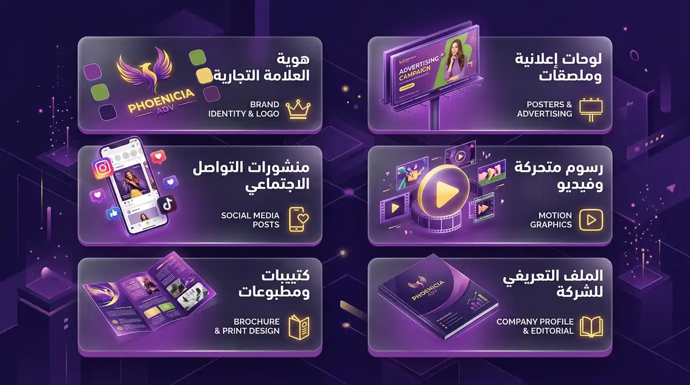أنواع تصاميم الجرافيك التي يحتاجها كل مشروع – من الهوية البصرية إلى الموشن غرافيك