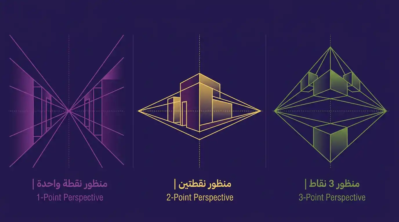 أنواع المنظور في التصميم الجرافيكي