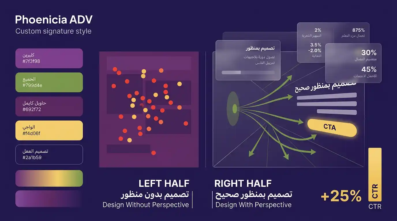 رسم بياني لدراسة تتبع العين في التصميم الجرافيكي