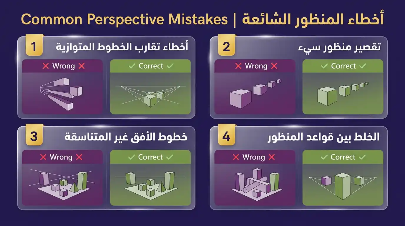 أخطاء شائعة في استخدام المنظور