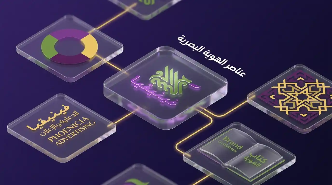 عناصر الهوية البصرية المتكاملة – شعار ألوان خطوط أنماط دليل