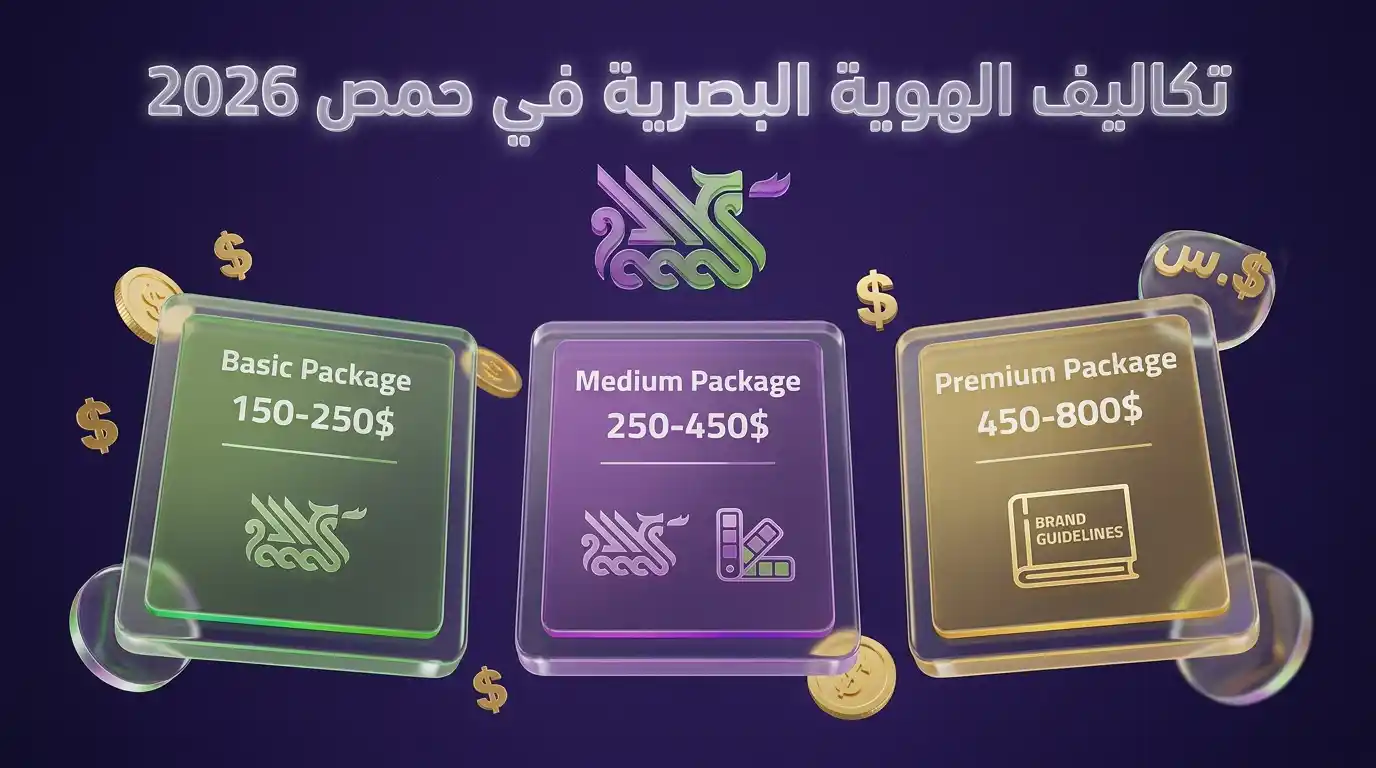 تكاليف تصميم الهوية البصرية في حمص 2026 – باقات 150$ حتى 800$