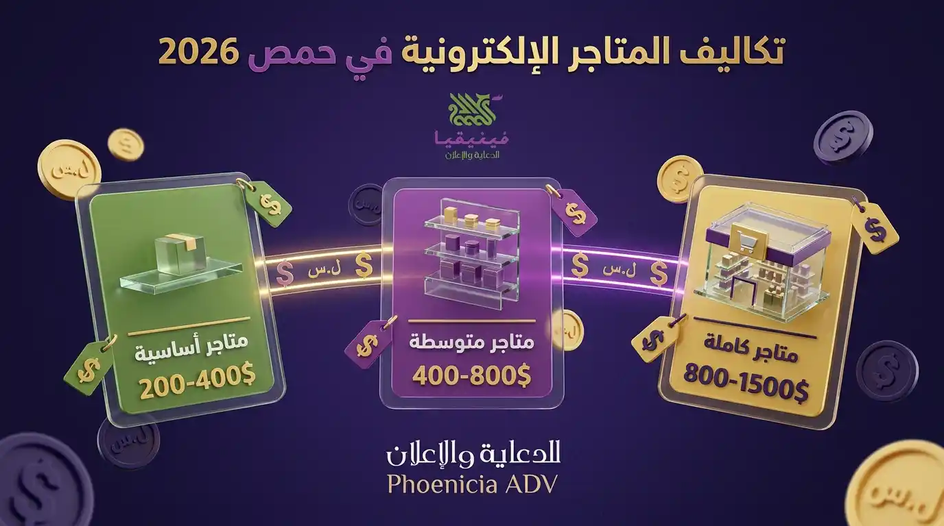 تكاليف المتجر الإلكتروني في حمص 2026 – 200$ حتى 1500$