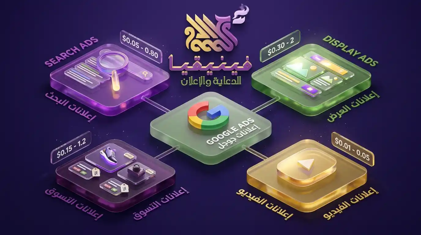 أنواع حملات Google Ads – بحث، عرض، فيديو، تسوق