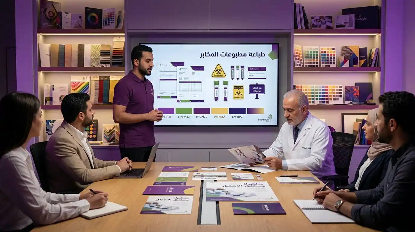 خدمات فينيقيا لطباعة مطبوعات المخابر الطبية في حمص – فريق تصميم