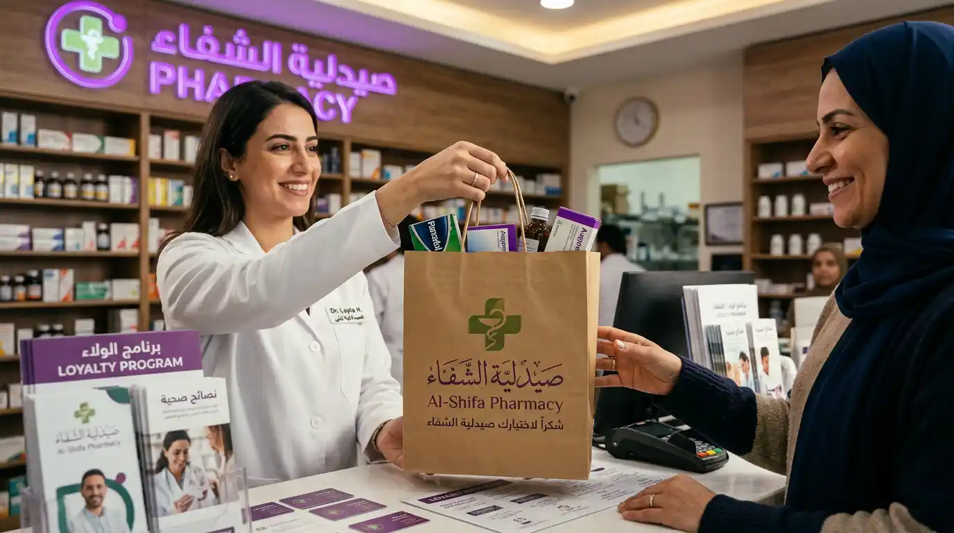 ثقة الزبون بالصيدلية من خلال المطبوعات الاحترافية – كيس مطبوع