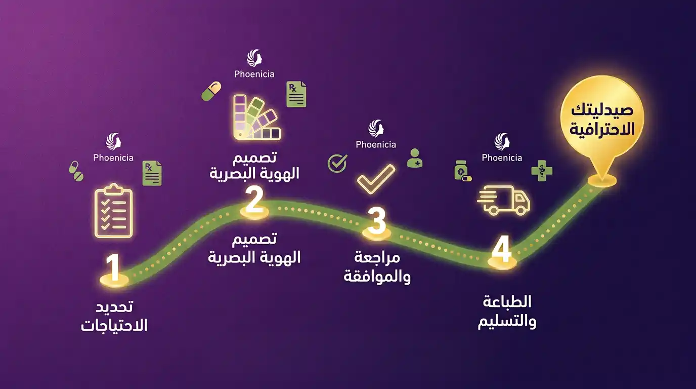 خطوات تصميم وطباعة مطبوعات الصيدليات مع فينيقيا – 4 خطوات
